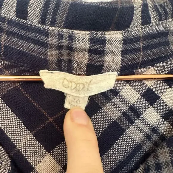 Oddy mixed media button down short sleeve shirt size 3XL - Picture 2 of 6